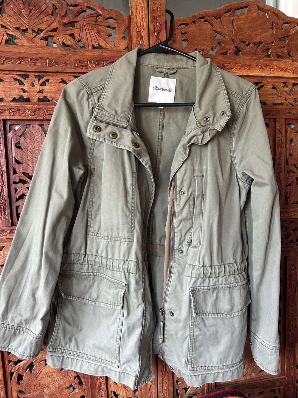 Madewell Military-Style Utility Jacket in Olive